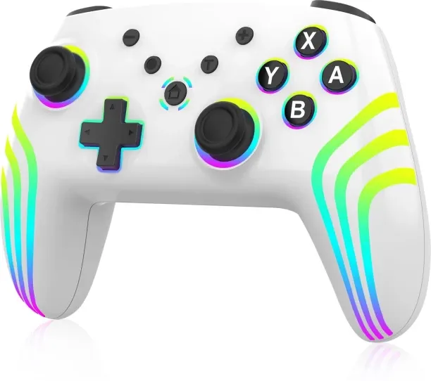 Moucles Wireless Pro Controller for Switch/Switch 2/Lite/OLED/PC, Gamepad with 7 Color Changing RGB…