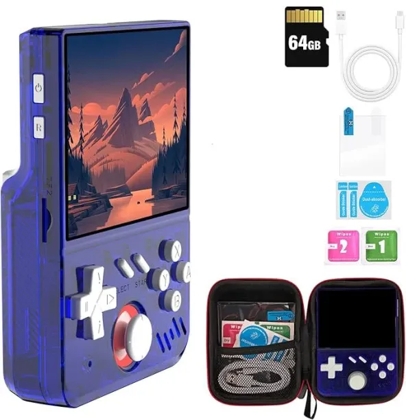 marevic 3.5 Inch IPS Screen Retro Games Console Support 30 Simulators， 64G TF Card 1.5W+ Games Hand…