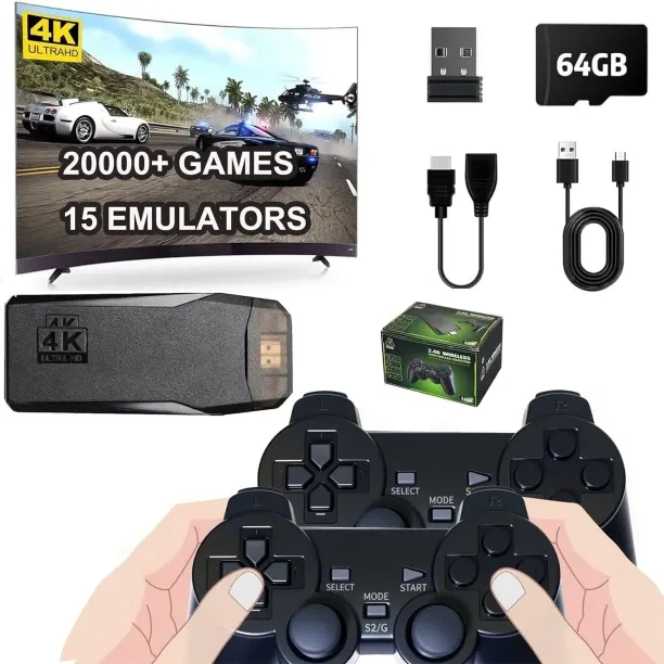 Finevr Wireless Retro Game Console Plug and Play Video Games for TV with Dual 2.4G Wireless Control…