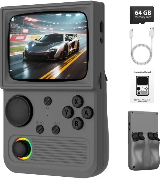 LocateLuxe R36T Retro Handheld Game Console, Portable Retro Gaming Console with 3.5” CRT-Inspired S…