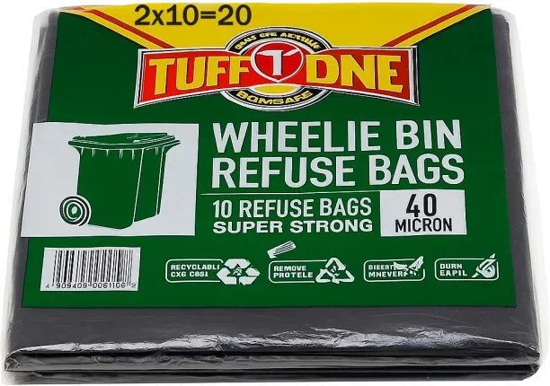 Tuff One Pick-it up Jumbo 1000 L Garbage Bag  Pack of 20