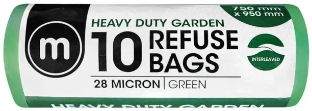 M Heavy Duty Garden Refuse Bags 750 x 950 mm Jumbo 10 L Garbage Bag