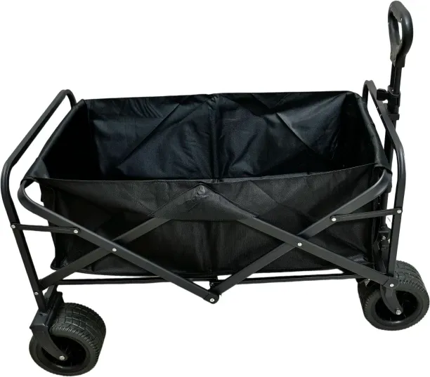 Foldable Utility Wagon Trolley with Heavy-Duty Wheels Beach Cart