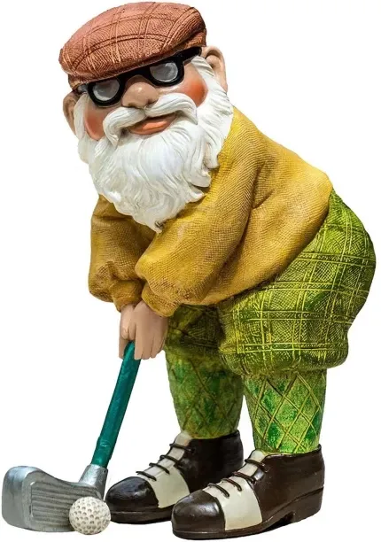 XINhui 2 pcs garden gnome, garden gnome golf leisure decoration ornaments home garden design lawn g…