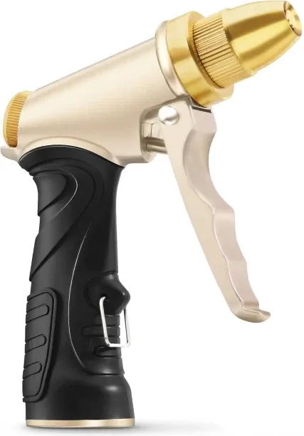 BOWENSTO Hose Nozzle, 100% Heavy Duty Metal Garden Hose Spray Nozzle, Full Brass Nozzle High Pressu…