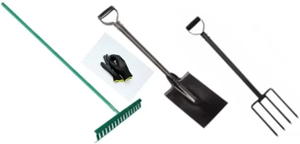 Otto Garden Tool Combo Set with Gloves – Rake, Spade & Fork Garden Tool Kit