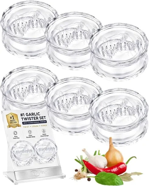 Facaiba Clear Manual Garlic Twister and Ginger Mincer Tool, Crusher Twist, Grade Plastic Press to C…