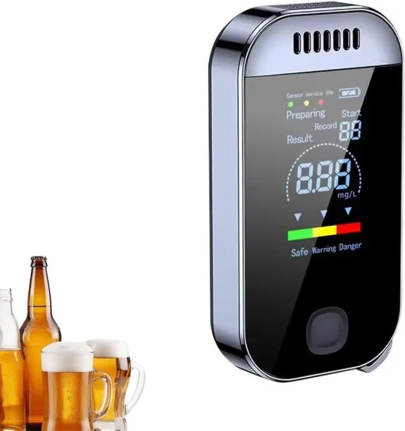 SHIJIN Handheld Digital Alcohol Breathalyzer, Portable Breath Alcohol Monitor with LCD Display/3-Co…