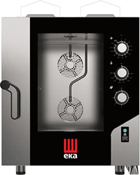 EKA 7 Pan combi steamer – Gas (Manual Control) Stainless Steel Automatic Gas Stove with Oven