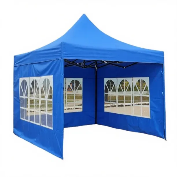 RH 3m x 3m Heavy-Duty Waterproof Gazebo Tent – Reinforced Folding Steel Frame with Church-Style Sid…