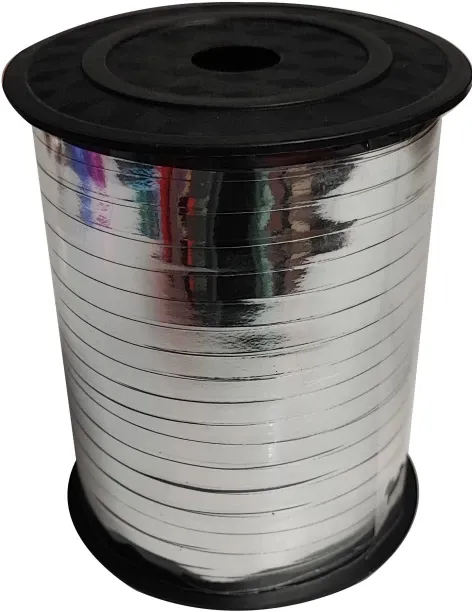Party With Us RIBBON SOLID 5MMX500M SILVER 1CTL Chromo Paper Gift Wrapper