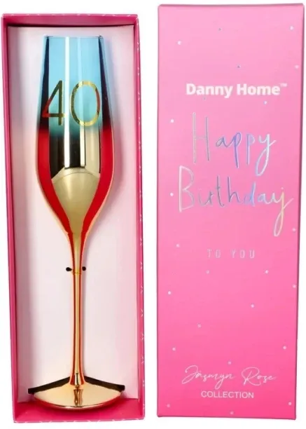 DH 40th Birthday Champagne  Glass