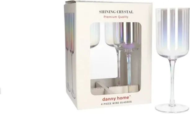 DH (Pack of 4) Shining Crystal 22CM Wine  Glass Set