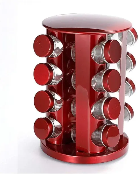 SMTE GB 16 Jars Rotating Spice Rack Table Top Mounted Spice Racks