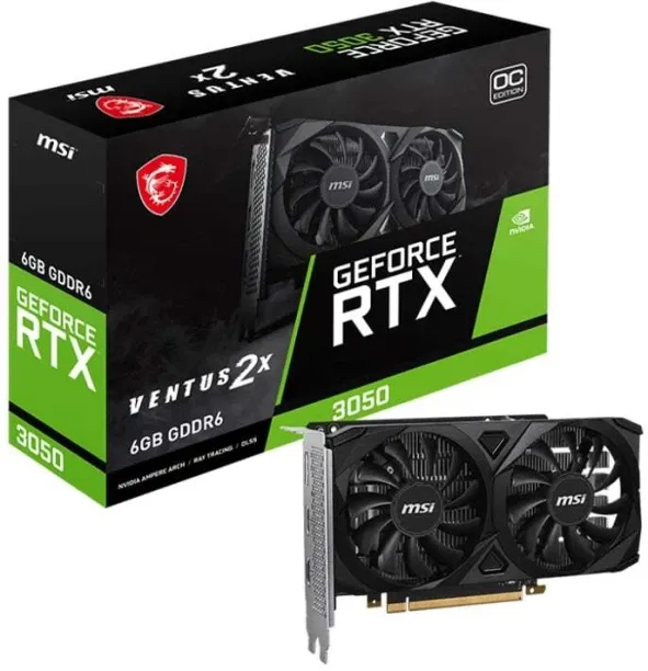 MSI NVIDIA GeForce RTX 3050 Ventus 2X 6G OC GDDR6 Graphics Card