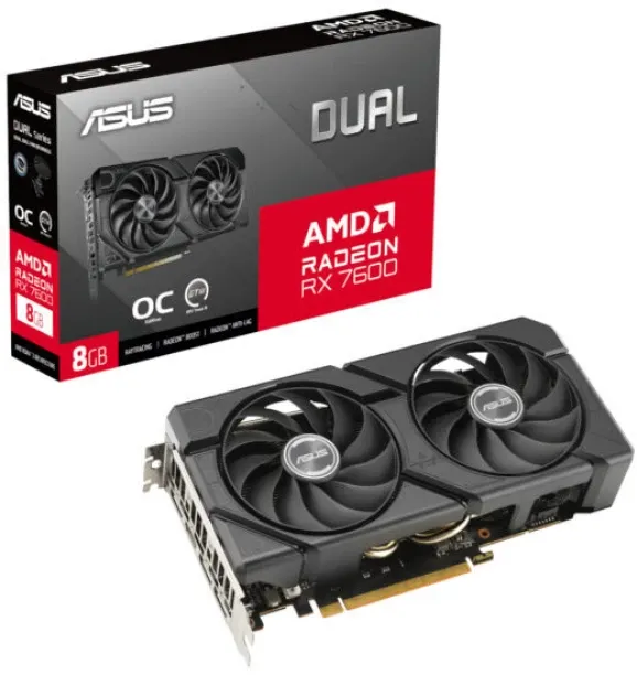 ASUS Radeon AMD Radeon RX 7600 EVO OC Edition GDDR6 Graphics Card