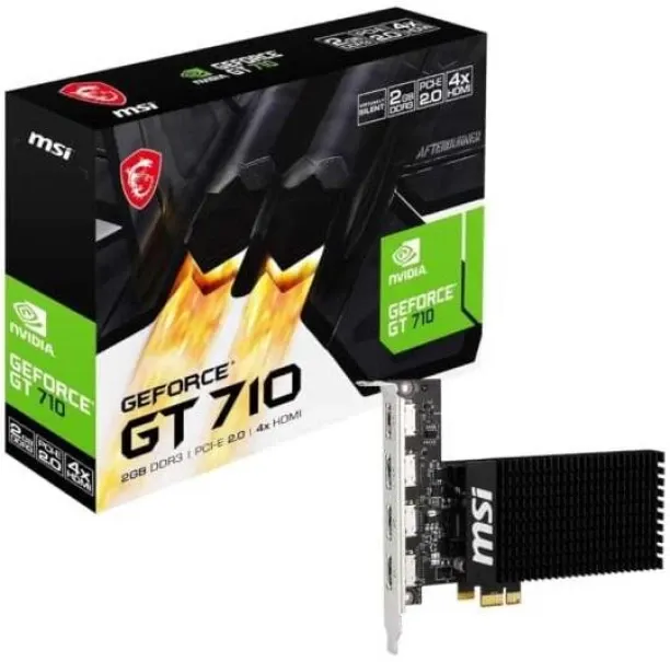 MSI NVIDIA Nvidia GeForce GT 710 2GD3H 2GB 64-BIT 4x HDMI Graphics Card GDDR3 Graphics Card