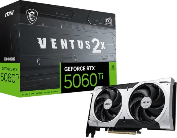 MSI NVIDIA GeForce RTX 5060TI VENTUS 2X OC PLUS 8GB GDDR7 Graphics Card