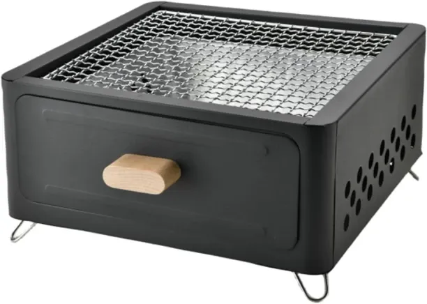WEIWEISTORE Charcoal Grills with Pull-Out Drawer, Square Portable Tabletop Grill, Camping Grill for…