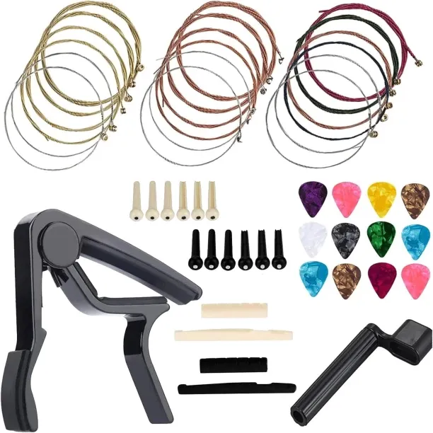 Bruno Mate Classic 66PC Guitar Accessories Kit,Guitar Changing Tool With Strings,Picks,Tuner. Guita…
