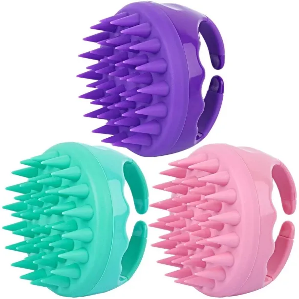 Shampoo Brush Hair Massagers Silicone Wet/Dry Hair Shampoo Brushes x3 Shampoo Brush Hair Massagers …