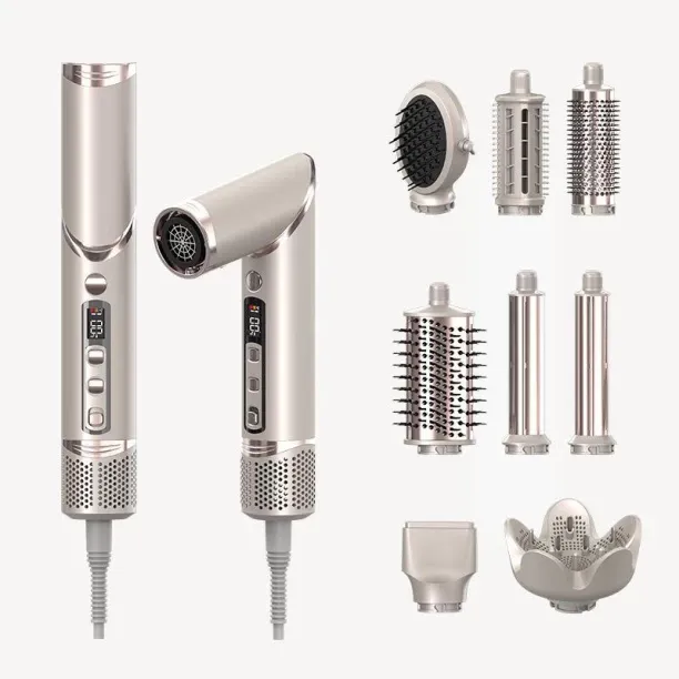 SHIJIN Hot Air Styler & Blow Dryer Brush 8-in-1, Ionic Hair Styler for Volumizing, Curling, Straigh…