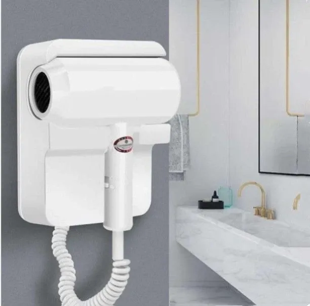 Generic Wall-Mounted Hotel Bathroom Hair Dryer - White Hair Dryer