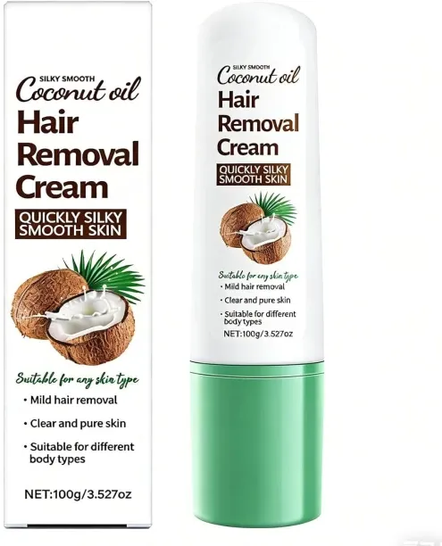 LIUHUI Coconut Oil Facial Depilatory Cream - 3.527oz with Coconut Oil for Legs, Arms & Underarms – …