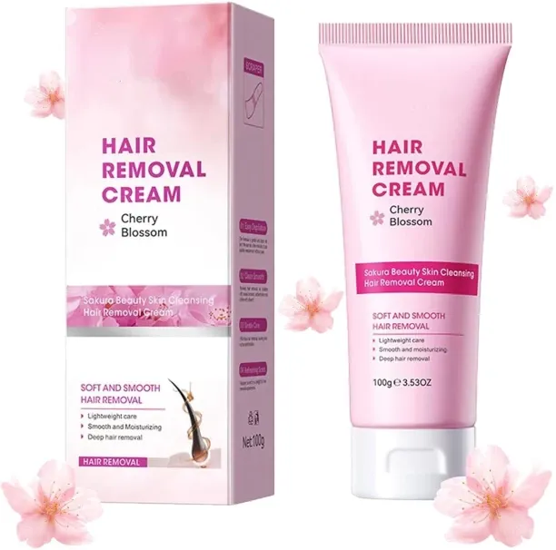 SHIJIN Facial Hair Removal Cream - Cherry Bloosm Face Hair Removal For Women, Painless & Gentle Hai…