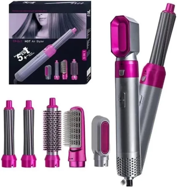 Solala 5-in-1 Volumizing Hair Styler - Blow Dryer Brush with Detachable Head for Straightening, Cur…