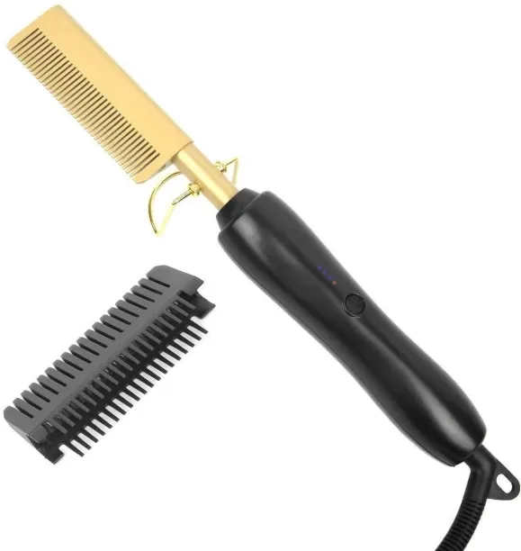 ELCTRO WORLD Electric Hair Hot Comb for Women and Men - 2 in 1 Straightener/Curling iron Hair Strai…