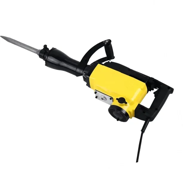 ZQI 2100W Demolition Jack Hammer Concrete Breaker, Gloves, Bits & Case - Yellow Hammer Drill