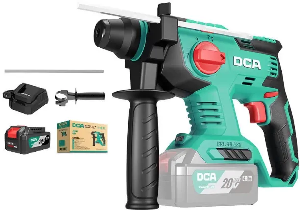 DCA ADZC22BM 20V Brushless Rotary Hammer 2.1J Kit With 4.0Ah*2 & Charger Rotary Hammer Drill