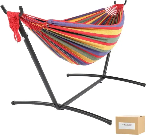 Heartdeco Hammock with Steel Stand - Red Iron Hammock