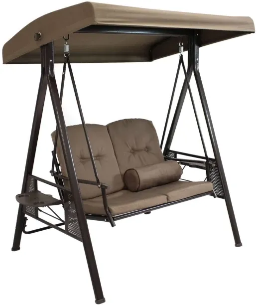 ONLINE OASIS 2 Seater Outdoor Swing with adjustable Canopy Steel, Iron Large Swing