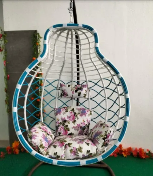WOODLY Premium Wicker Hanging Egg Chair with Cushions - Stylish Indoor/Outdoor Seating Solution Ste…