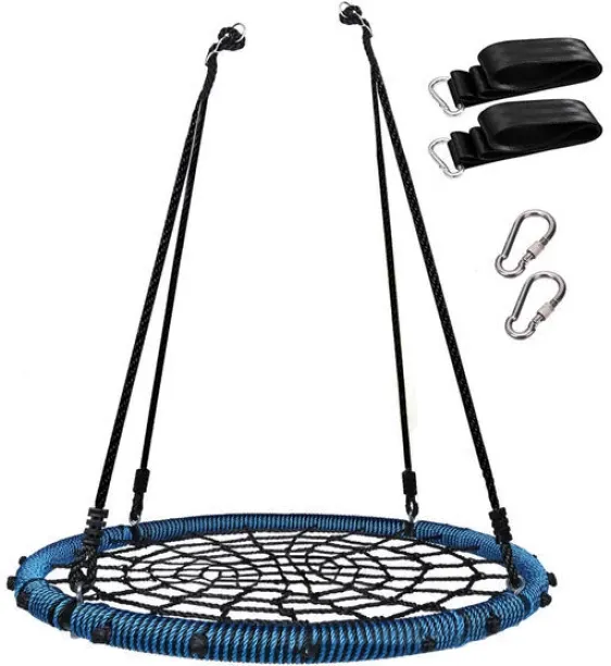 RH Web Nest Tree Swing – Heavy Duty Braided Rope Design, Indoor and Outdoor Kids Play Set Steel Sma…