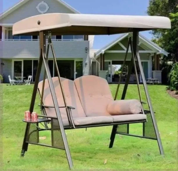 I FUR Modern Outdoor 2 Seater Swing Chair Stainless Steel Small Swing