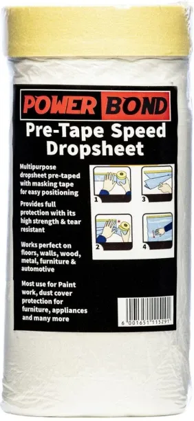Powerbond Pre-Tape Drop Sheet 1.1Mx30M 8 cm Single Sided Tape