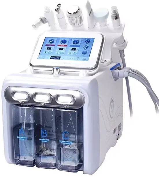 Skincare 6 in 1 Facial Deep Cleaning Water Oxygen Device H2O2 Bubble facial machine