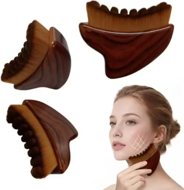 Geluk Mall Lymphatic Drainage Face Brush with Angled Head for Massage and Contouring Soft Bristles …