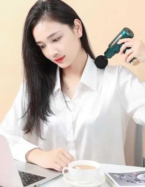 ShopMarket Rechargeable 4-Head Portable Muscle Massage Gun