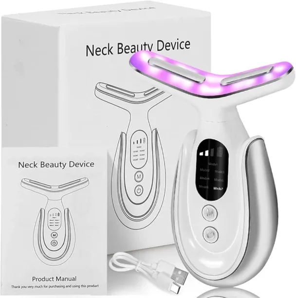 SHIJIN Neck Face Massager, 7-in-1 Portable Facial Massager Face Sculpting Wand Tool Vibrating and W…