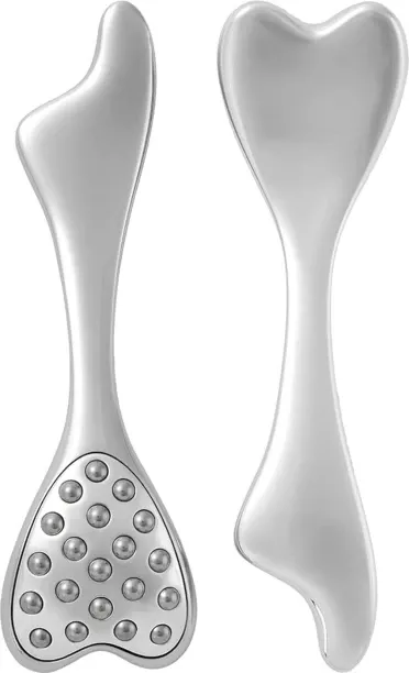 QISHI Stainless Steel Gua Sha & Face Roller, 3-in-1 Dolphin Facial Roller for Esthetician Supplies …