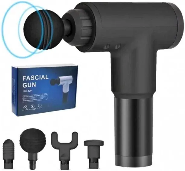 Generic Deep Vibration Electric Muscle Fascia Massage Gun - Black