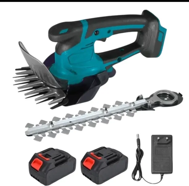 ZQI 21V Cordless Hedge Trimmer Grass Shear - 2 Lithium Batteries & Blades Hedge Shear