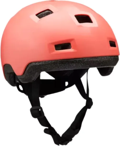 HOME GYM Oxelo Kids' Skateboard Scooter Helmet B100 - Coral - XS Skating Half Face Helmet