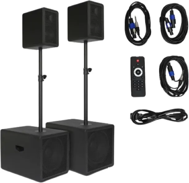 M+ 3000W 2*12 POWERED SOUND SYSTEM with BT/USB/SD card function Mini Hi-Fi System
