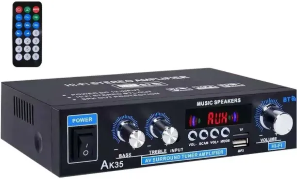 Blue Carbon HiFi Stereo Audio Amplifier DC12V&AC110V-240V Karaoke Bluetooth&USB&FM Radio&Audio -EU …