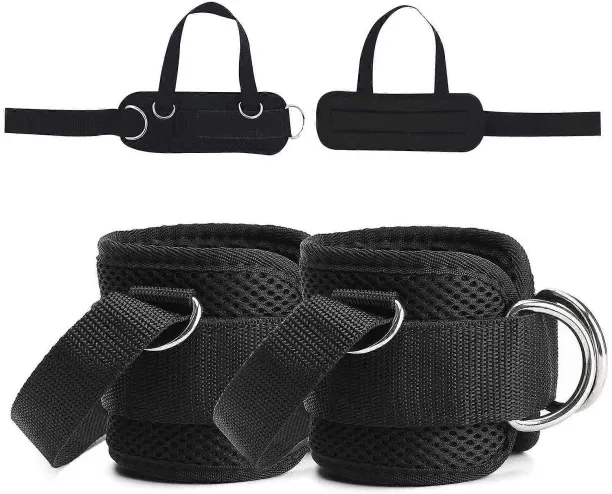 Huanix 2 kg Ankle Straps For Cable Machines D-Ring Ankle Cuffs Gym Workouts Glutes Legs Strength Fo…